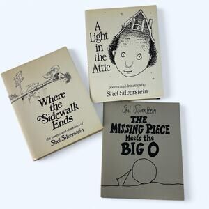 Shel Silverstein Lot of 3 Books Big O, Sidewalk Ends, Attic First Editions
